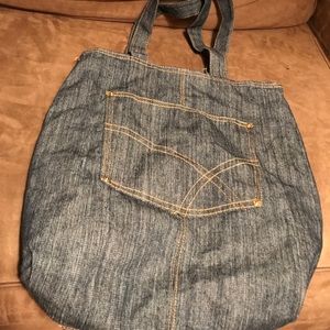 Denim Jean Shoulder Tote Bag